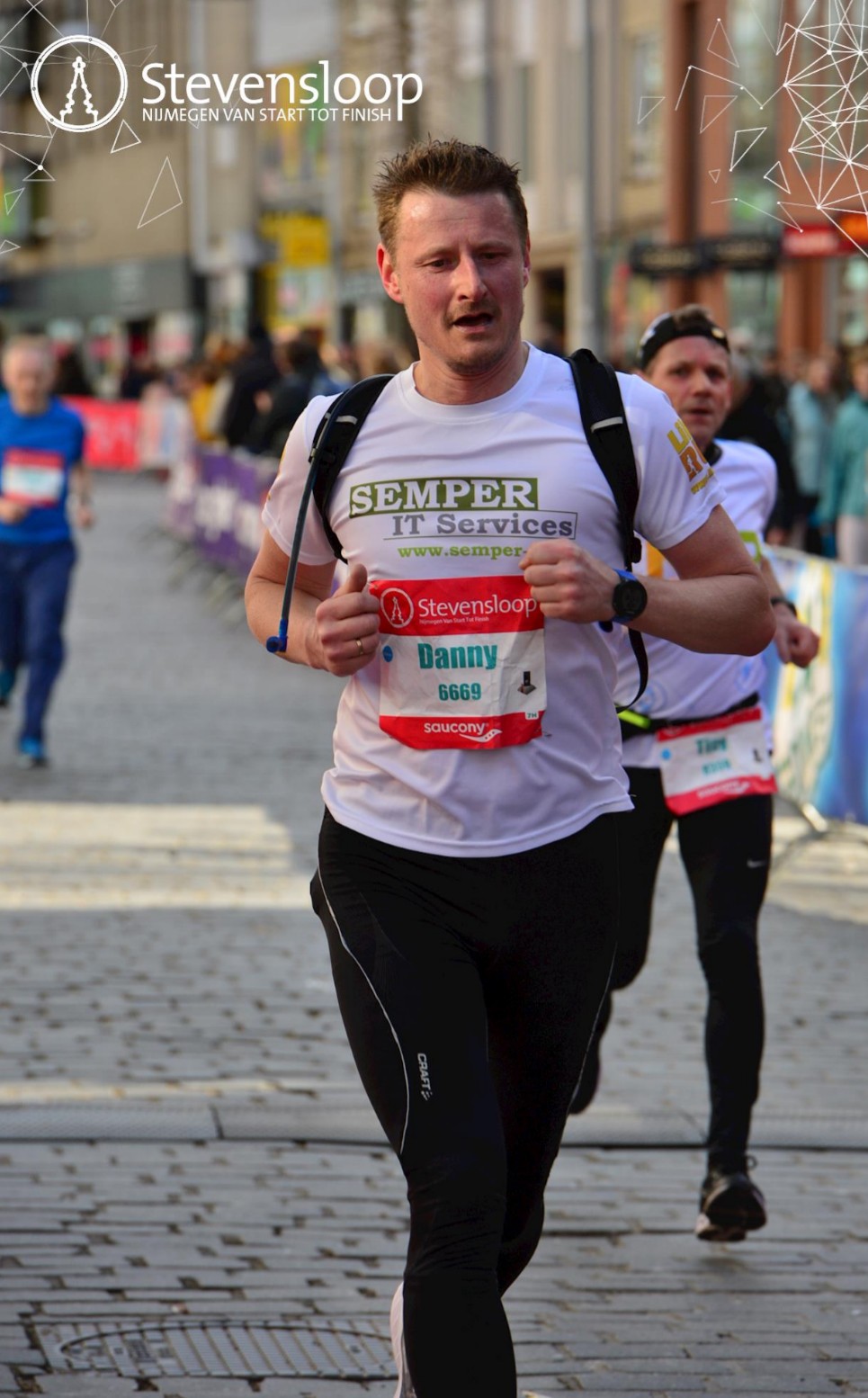 Danny tijdens de Stevensloop