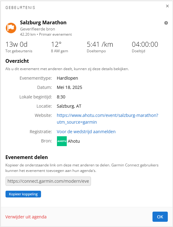 Gebeurtenis in Garmin